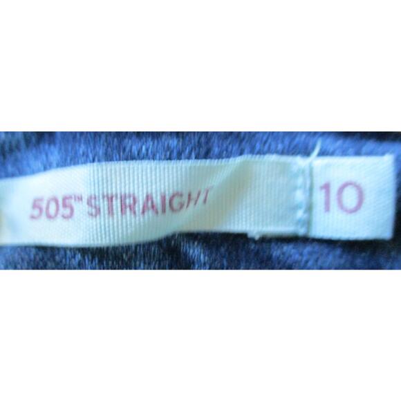 Levi's Women's 505 Straight Leg Mid Rise Dark Wash Blue Jeans Size 10 - Picture 8 of 11